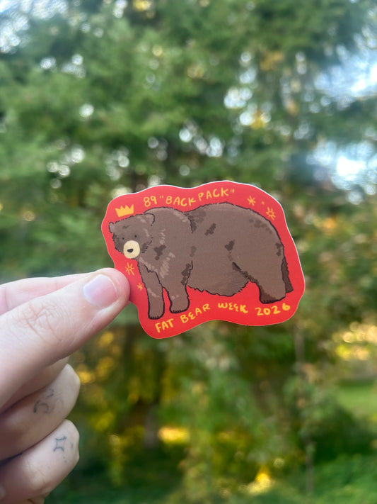 Fat Bear Week Winner #89 Backpack Sticker - Katmai National Park