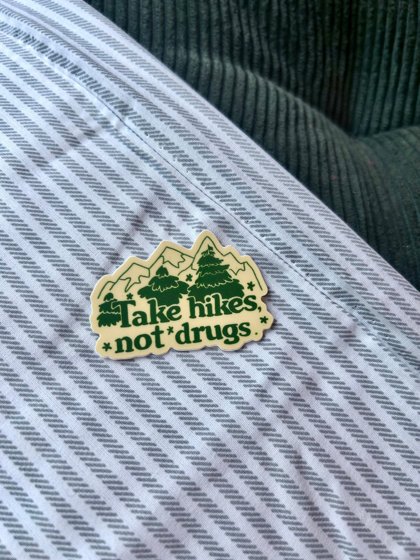 Take Hikes Not Drugs Mini Sticker