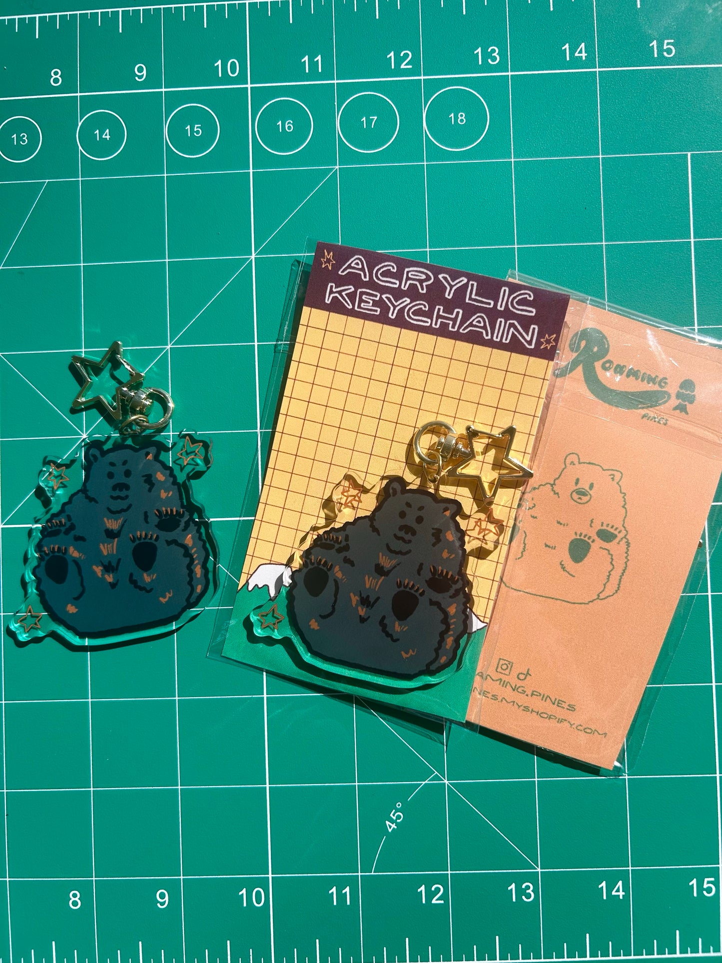 Blue Bear Acrylic Keychain