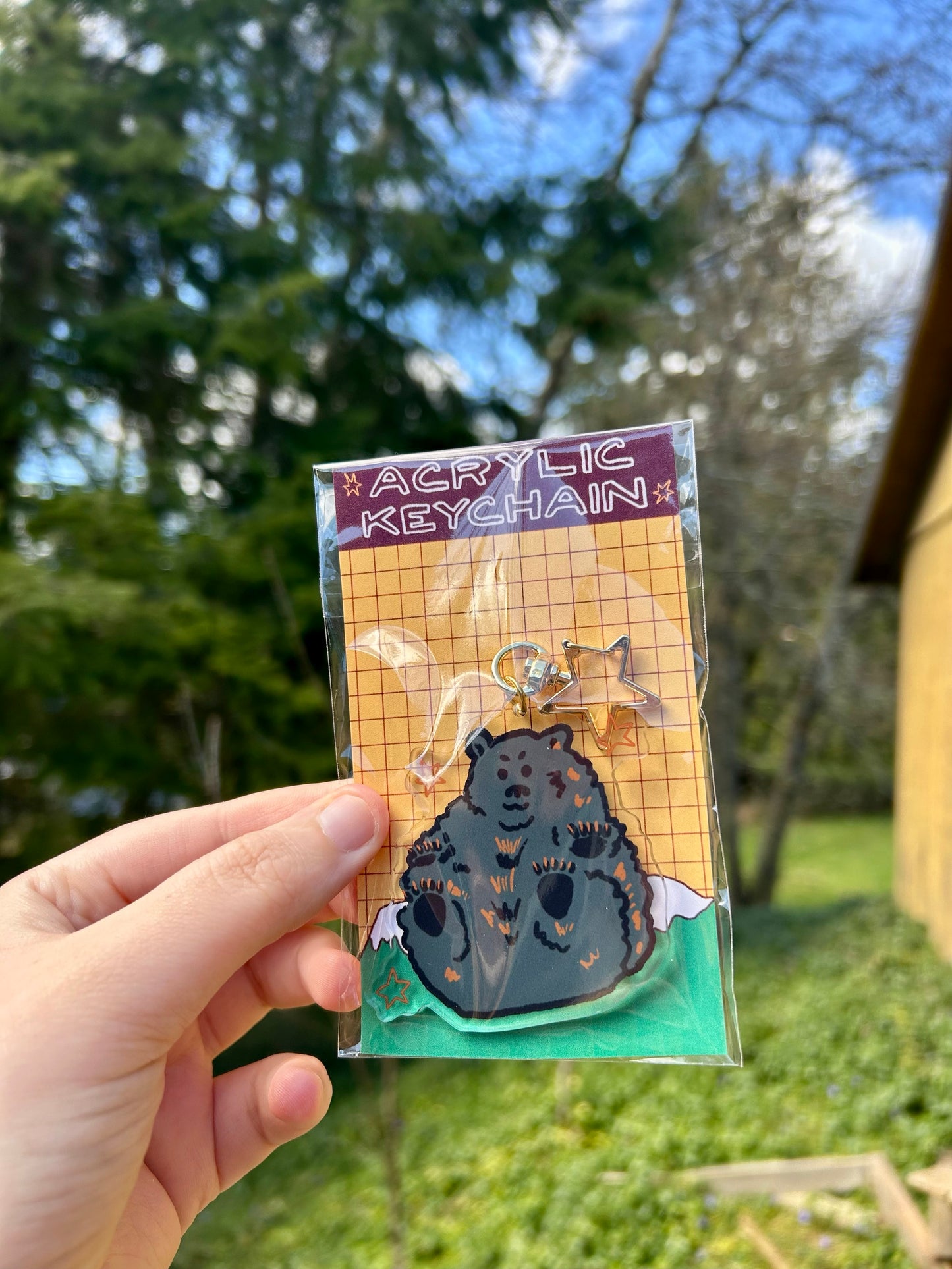Blue Bear Acrylic Keychain