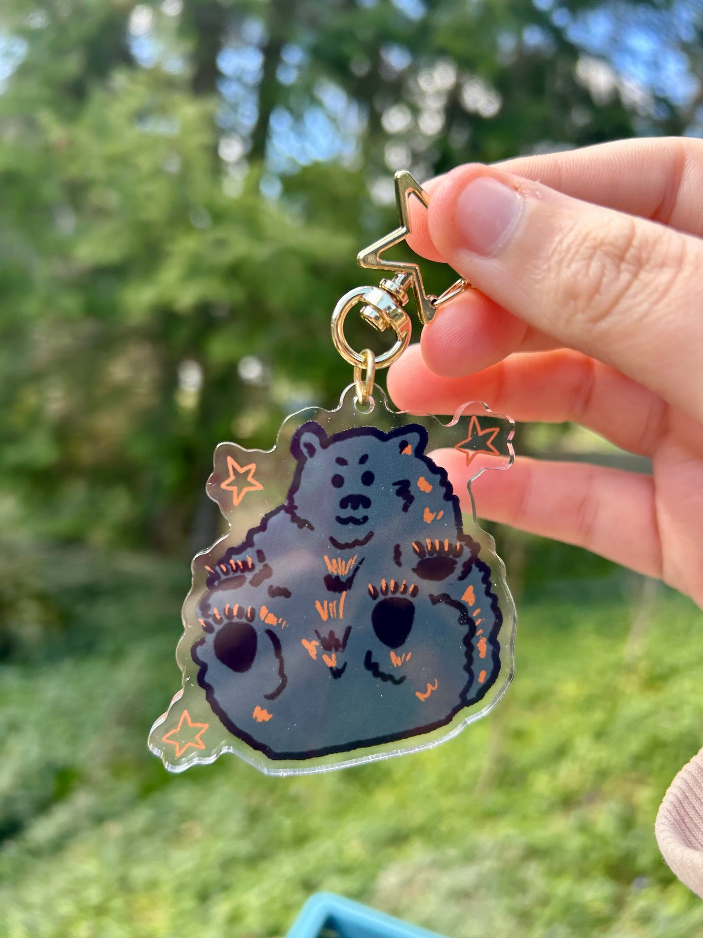 Blue Bear Acrylic Keychain