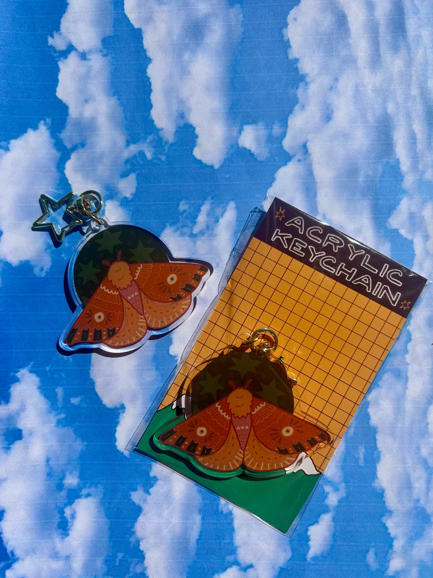 Moth Buddy Acrylic Keychain