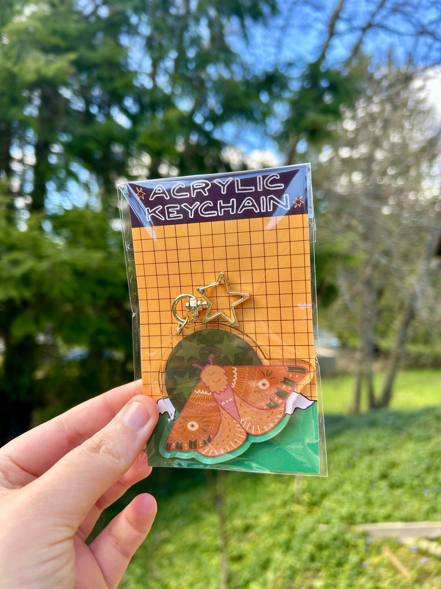 Moth Buddy Acrylic Keychain