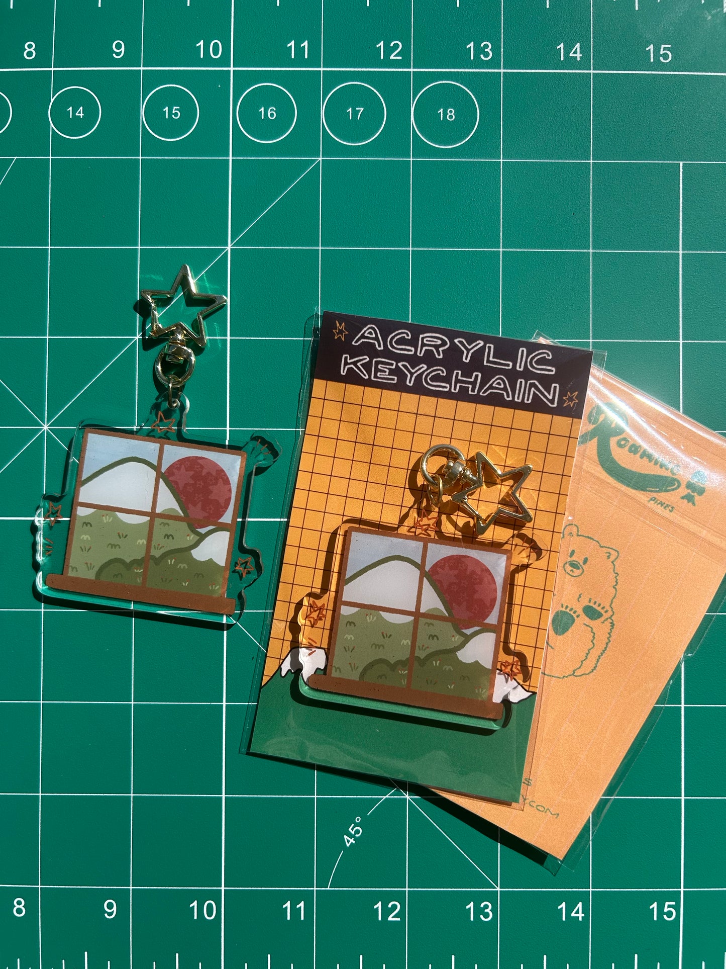 Mountain View Window Acrylic Keychain