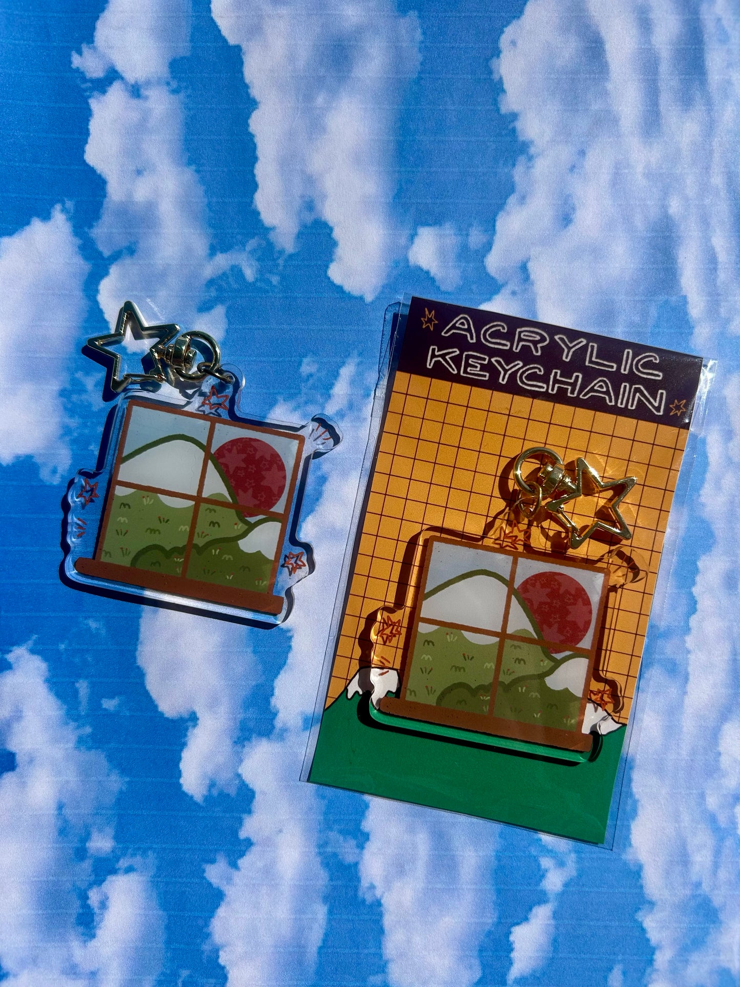 Mountain View Window Acrylic Keychain